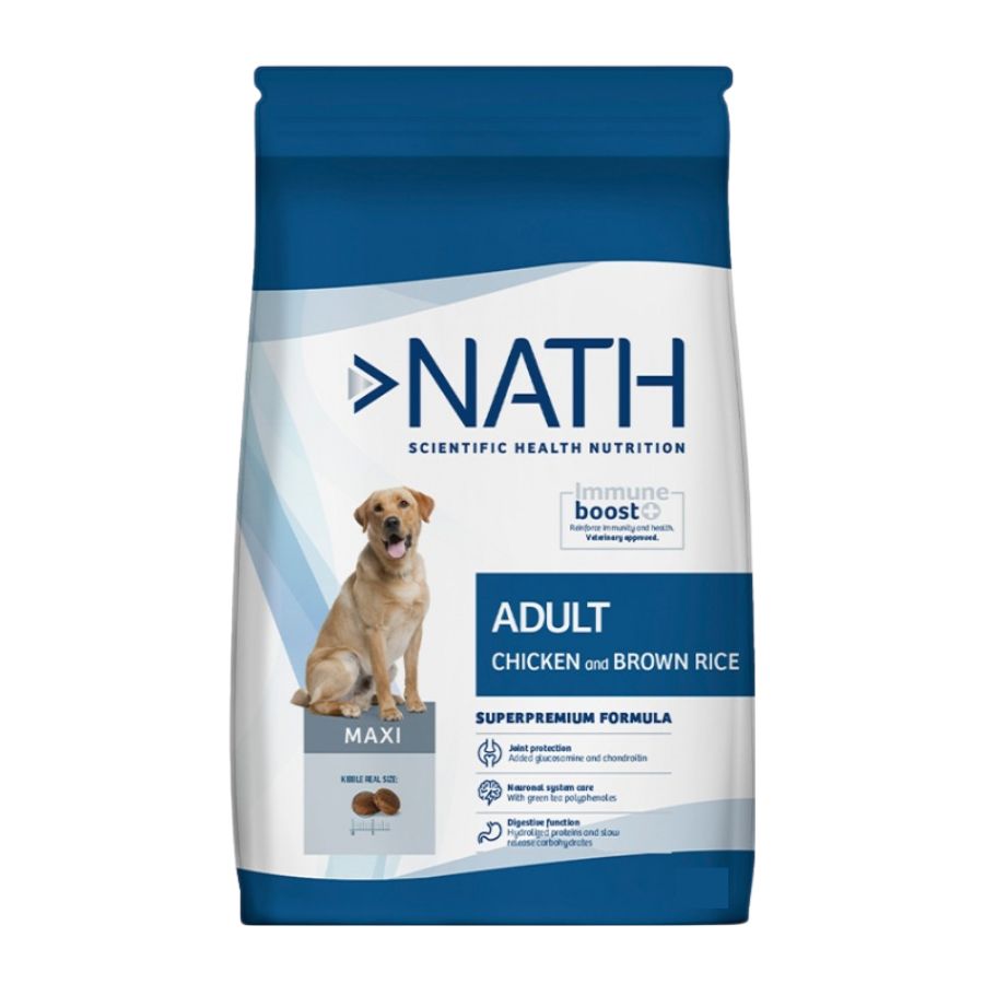 Nath adulto Maxi sabor pollo y arroz integral alimento para perros